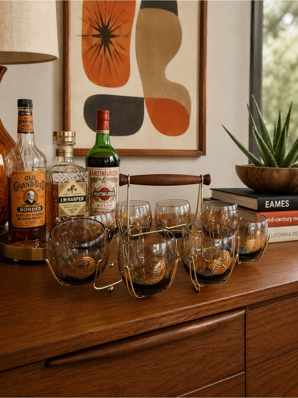 🥃 Vintage Mid-Century Cocktail Glass Set 🥃